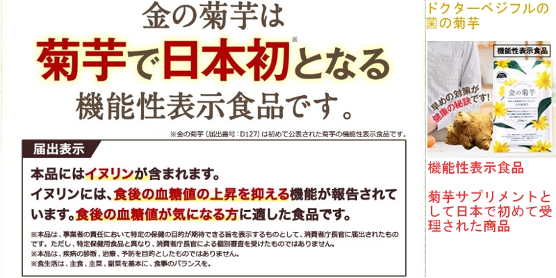 機能性表示食品 日本初受理 金の菊芋情報サイト